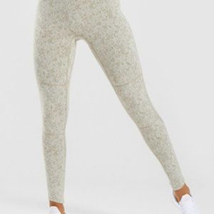 Gymshark Fleur Texture Leggings Washed Khaki Marl Size Extra Small NWT